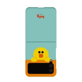 [S2B] Line Friends Face Galaxy Z Flip 4 Slim Case_ Authenticated Product, High Resolution Artwork, Wireless Charging Function_ Made in KOREA